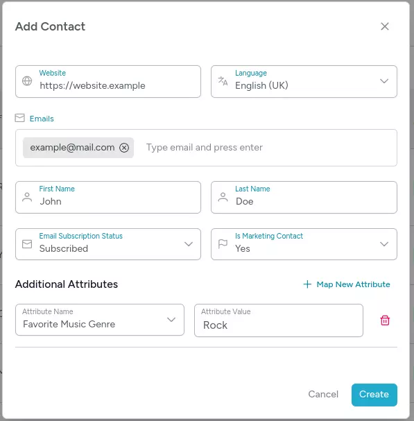 Add Contact Manually