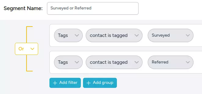 Use tags in segment builder