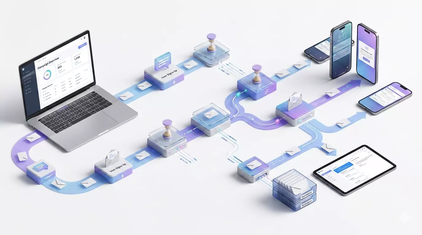 Email marketing automation rendering