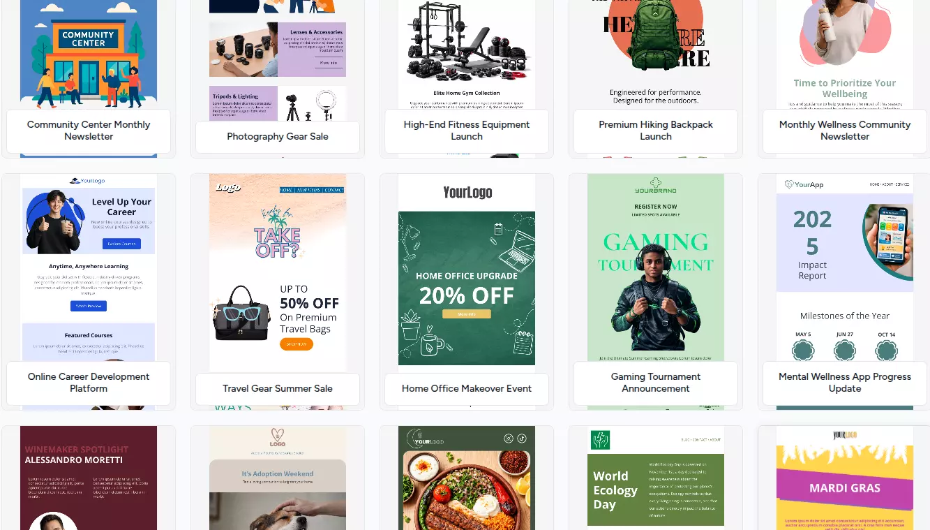 Email template library