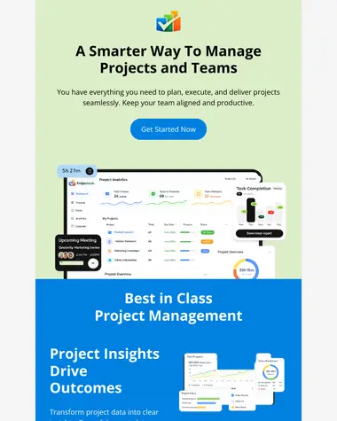 Preview of the A Smarter Way to Manage Projects and Teams email template
